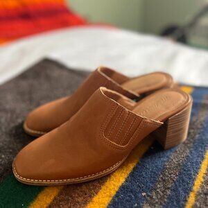 Madewell Leather Slide Mule Heels